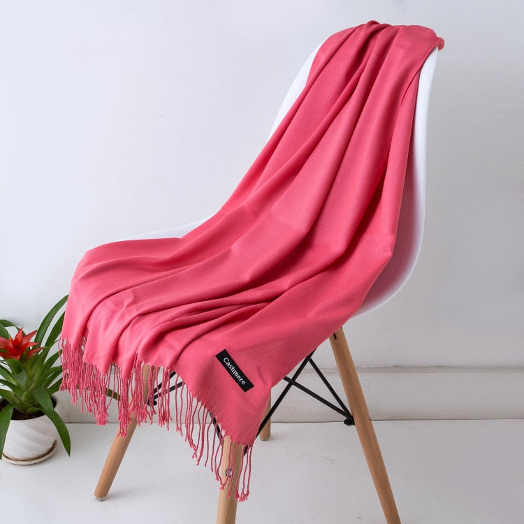 Multifunction stylish long women scarf shawl wrap hijab pashmina foulard solid color