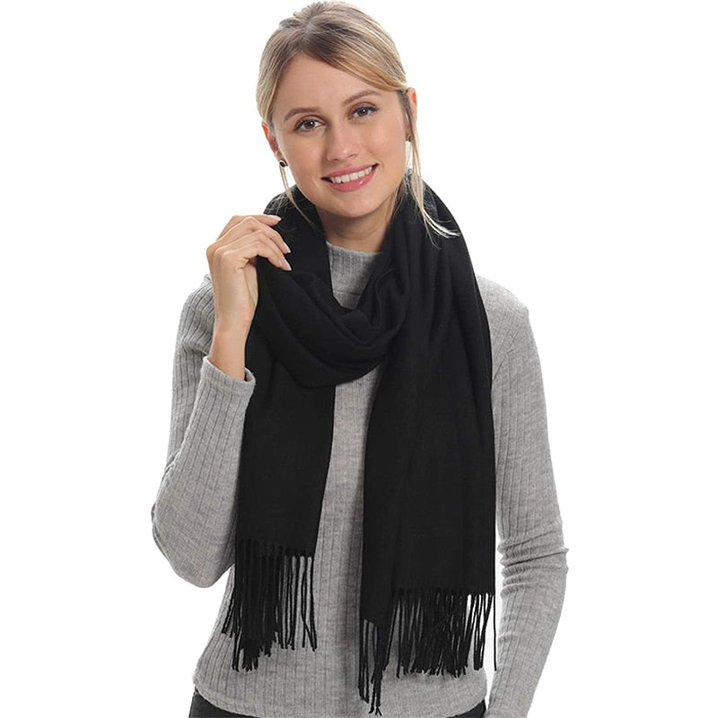 Multifunction stylish long women scarf shawl wrap hijab pashmina foulard solid color