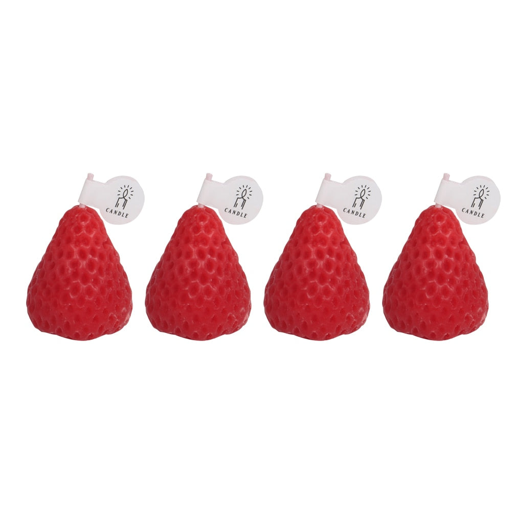 Red strawberry shape candles