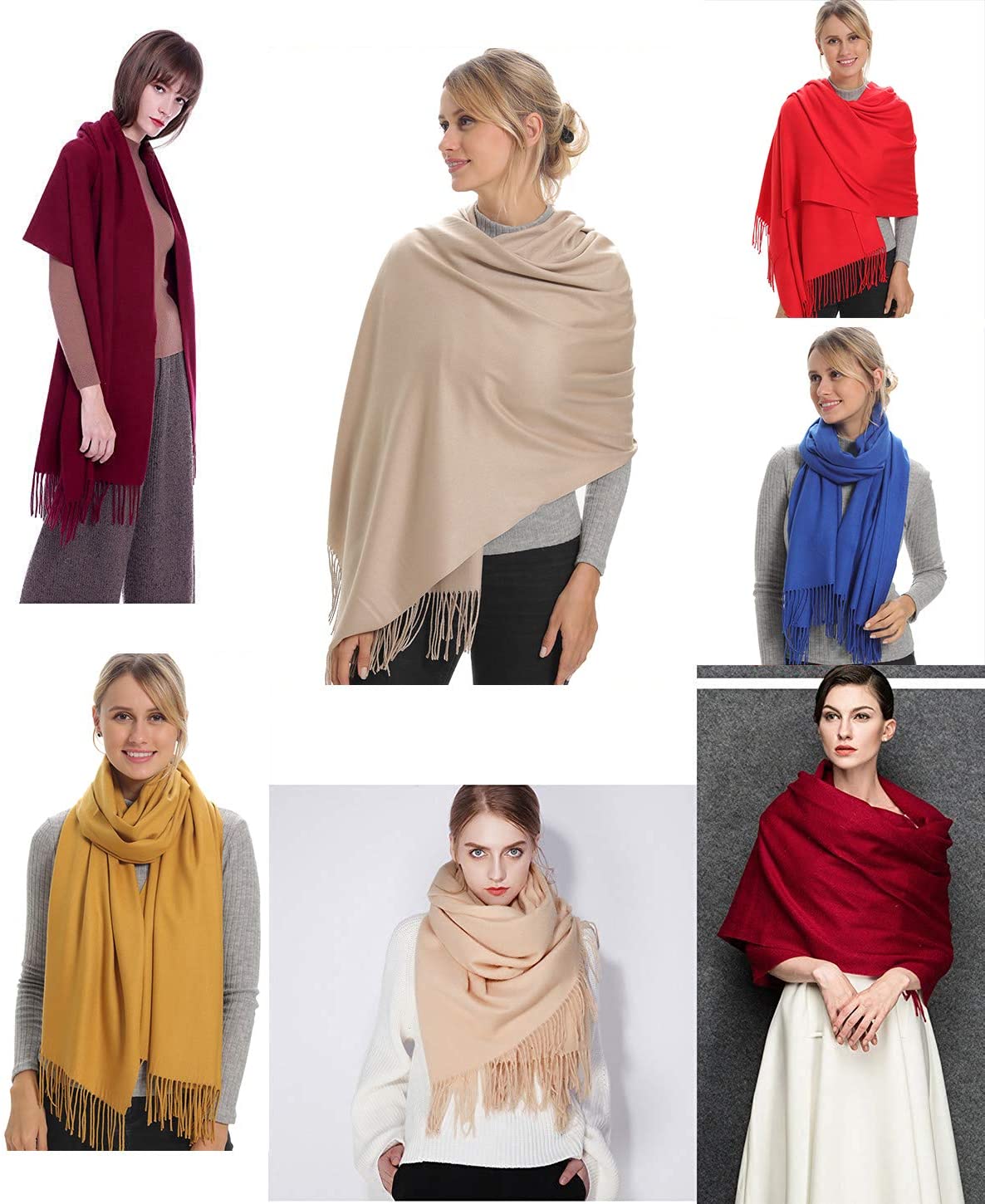Multifunction stylish long women scarf shawl wrap hijab pashmina foulard solid color