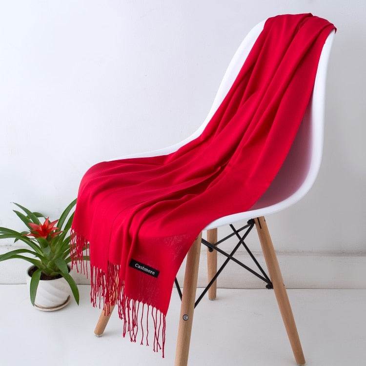 Multifunction stylish long women scarf shawl wrap hijab pashmina foulard solid color