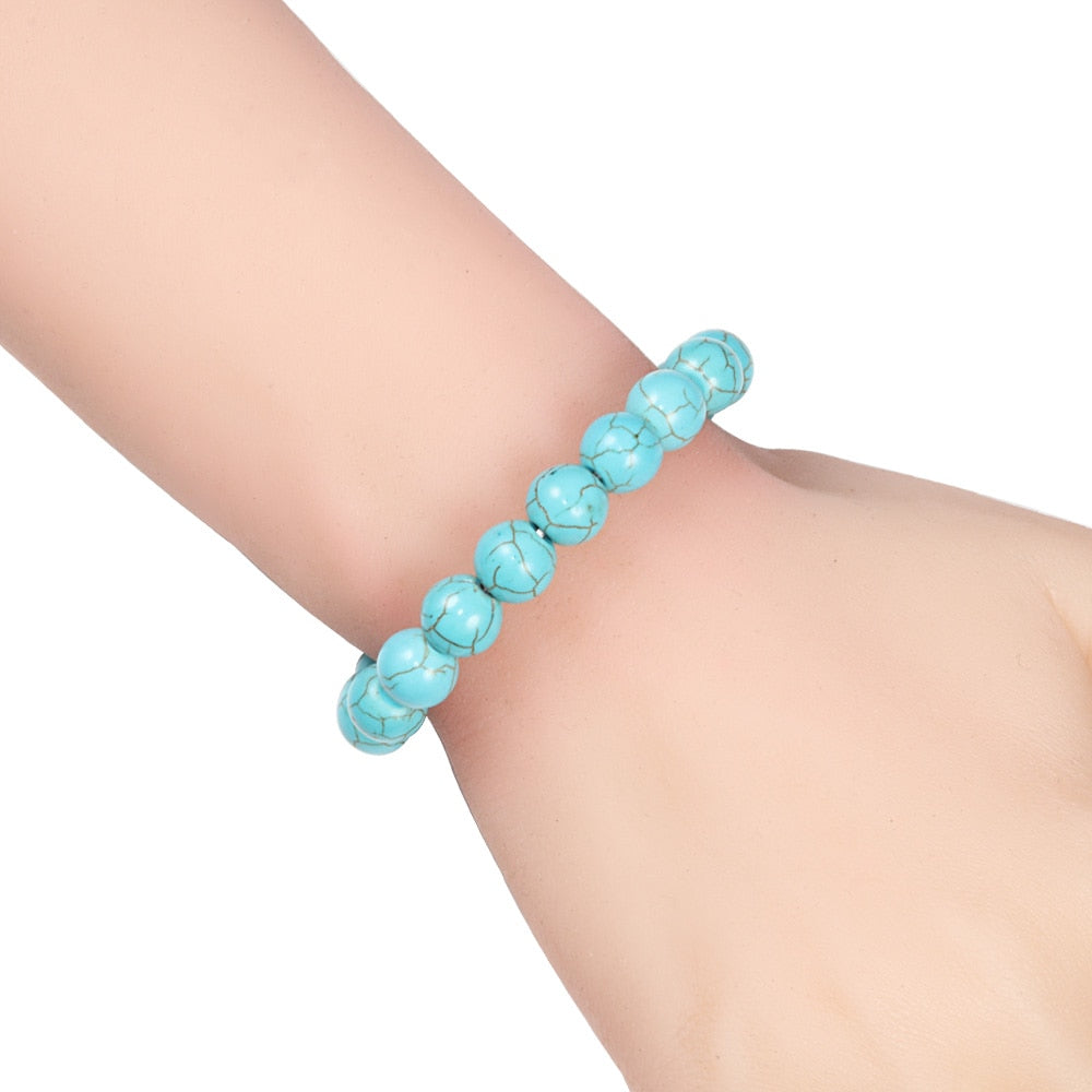 Classy Natural Turquoise Gemstone Beads Bracelet