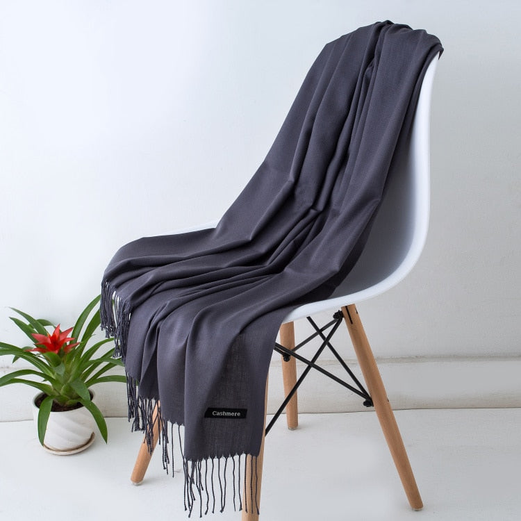 Multifunction stylish long women scarf shawl wrap hijab pashmina foulard solid color