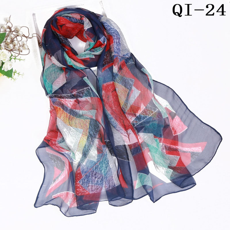 Elegant Light Fashion Multifunction Gradient Chiffon Georgette Scarf Shawl Foulard