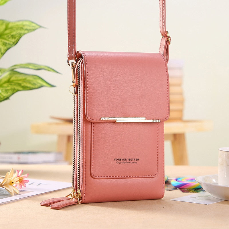 Pink Metal Trim Fun Trendy Fashion Versatile Large Capacity Crossbody Shoulder Strap Handbag Purse