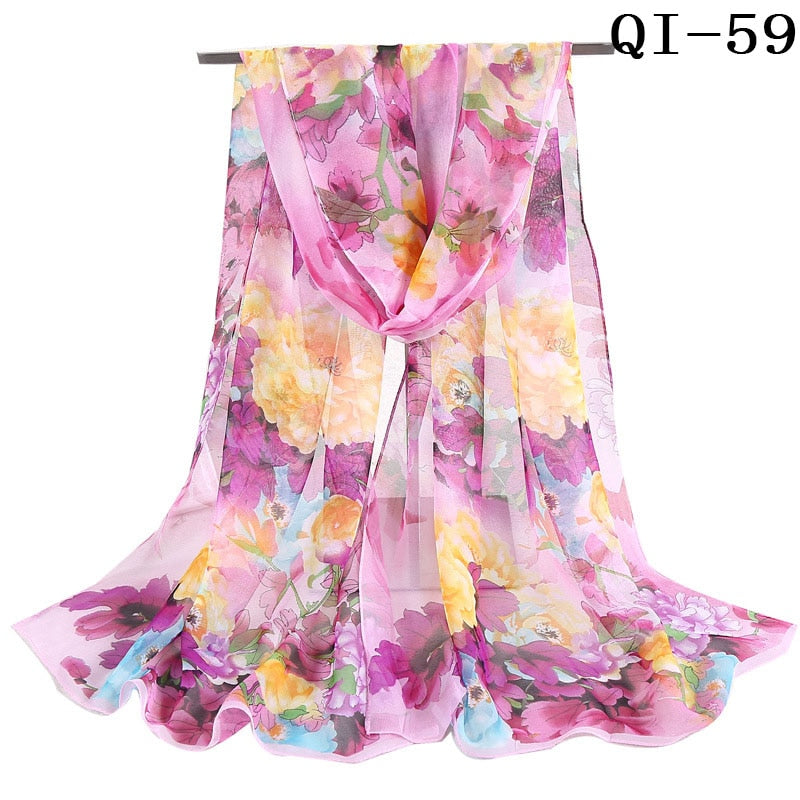 Elegant Light Fashion Multifunction Gradient Chiffon Georgette Scarf Shawl Foulard