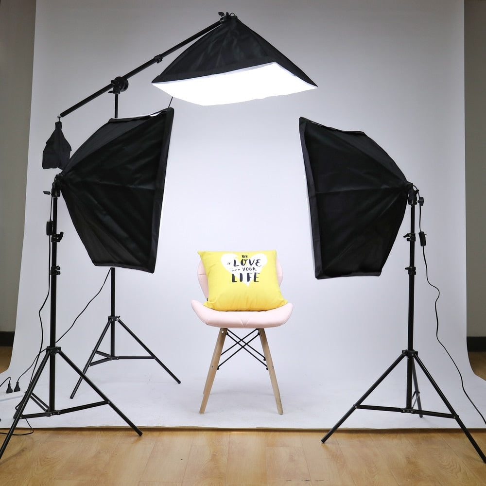 Professional Photo Studio Lighting Kit In Use