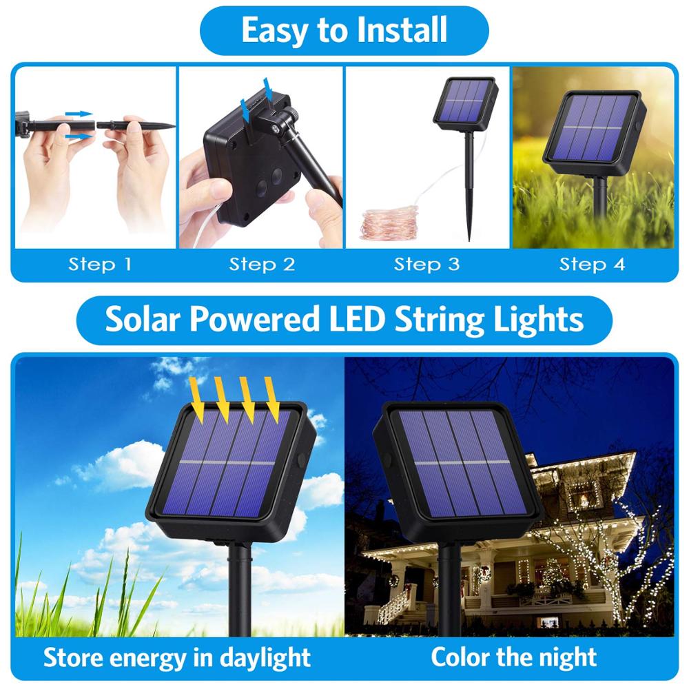 Instructions Osiden LED Solar Waterproof Outdoor Fairy Lights Strings