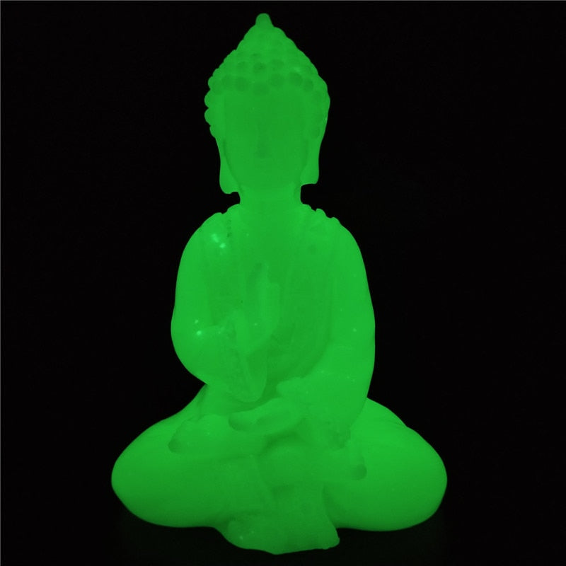 Glow-in-the-dark Buddha Jade-Colour Statue Sculpture Figurine
