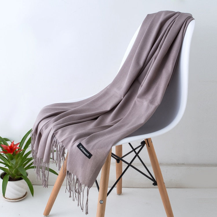 Multifunction stylish long women scarf shawl wrap hijab pashmina foulard solid color