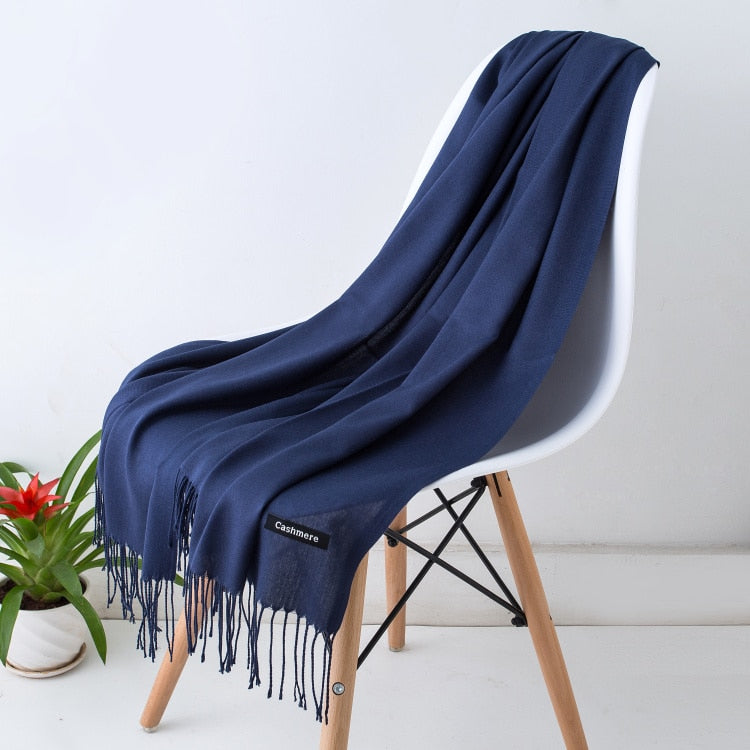 Multifunction stylish long women scarf shawl wrap hijab pashmina foulard solid color