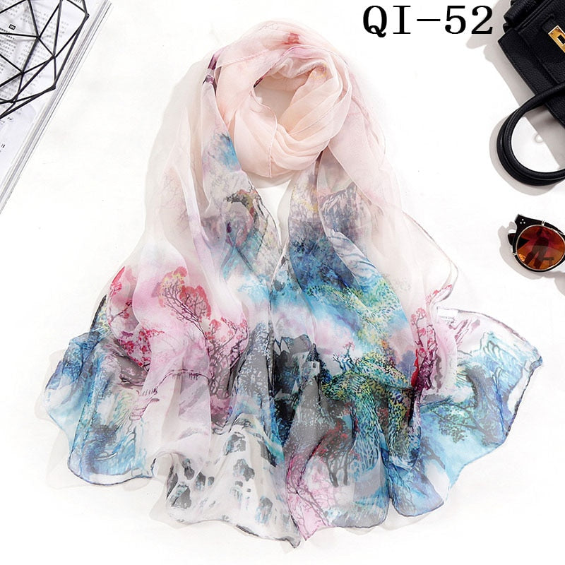 Elegant Light Fashion Multifunction Gradient Chiffon Georgette Scarf Shawl Foulard