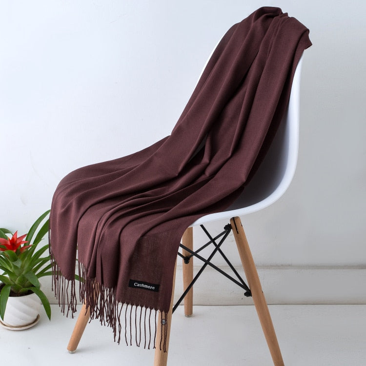 Multifunction stylish long women scarf shawl wrap hijab pashmina foulard solid color