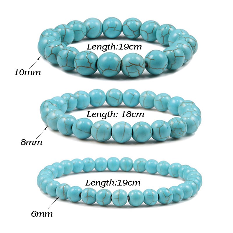 Dimensions Classy Natural Turquoise Gemstone Beads Bracelet