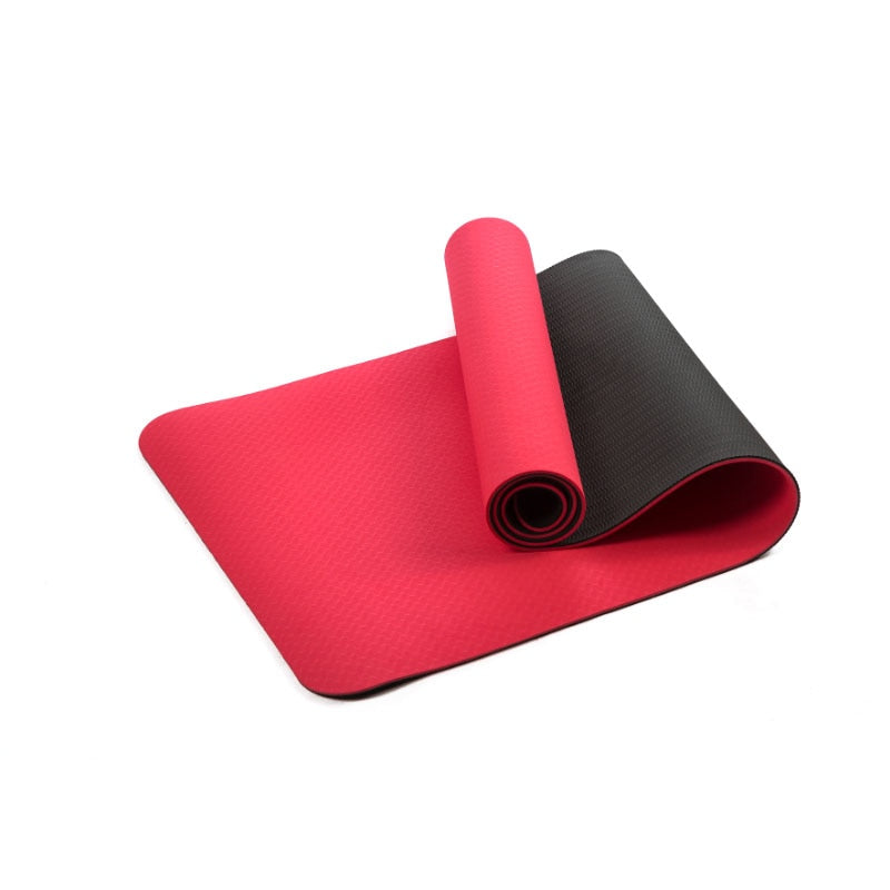 Red Black Durable High Density Two-Colour Non-Slip Yoga Mat