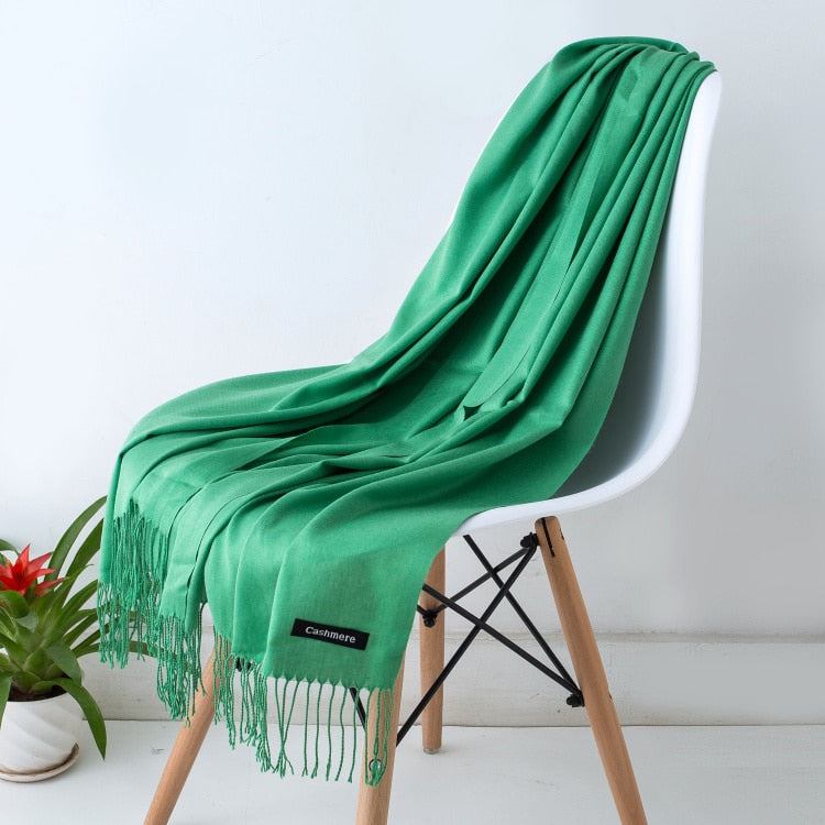 Multifunction stylish long women scarf shawl wrap hijab pashmina foulard solid color