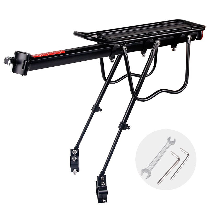 Screw Mount Deemount Bicycle Luggage Carrier Cargo Rear Rack Height Length Adjustable