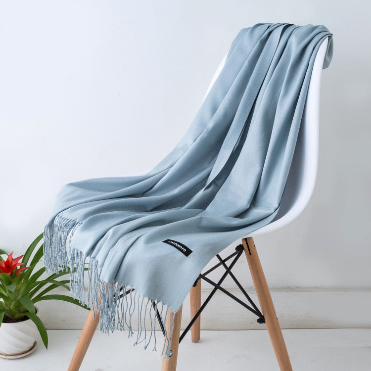 Multifunction stylish long women scarf shawl wrap hijab pashmina foulard solid color