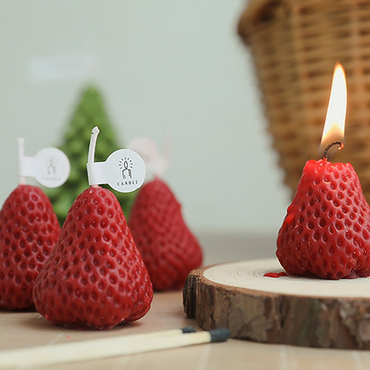 Red strawberry shape candles