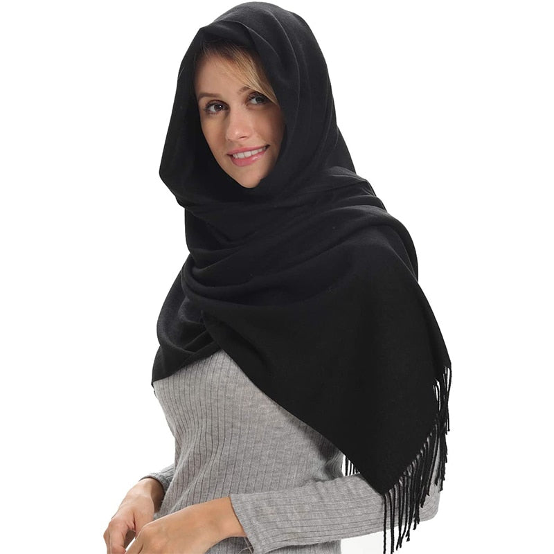 Multifunction stylish long women scarf shawl wrap hijab pashmina foulard solid color