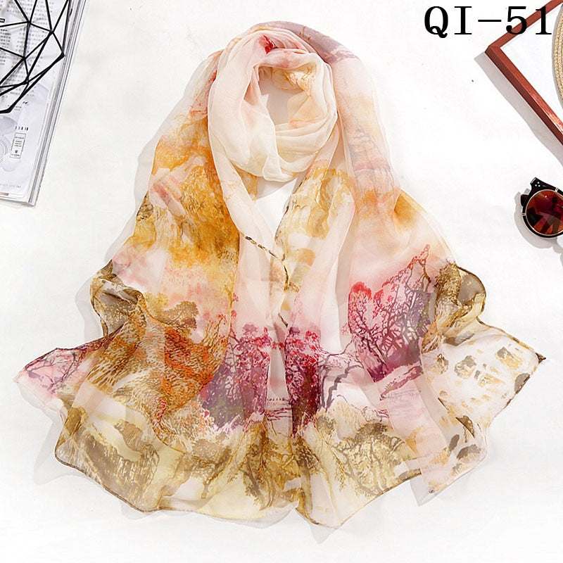 Elegant Light Fashion Multifunction Gradient Chiffon Georgette Scarf Shawl Foulard