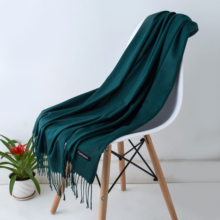 Multifunction stylish long women scarf shawl wrap hijab pashmina foulard solid color