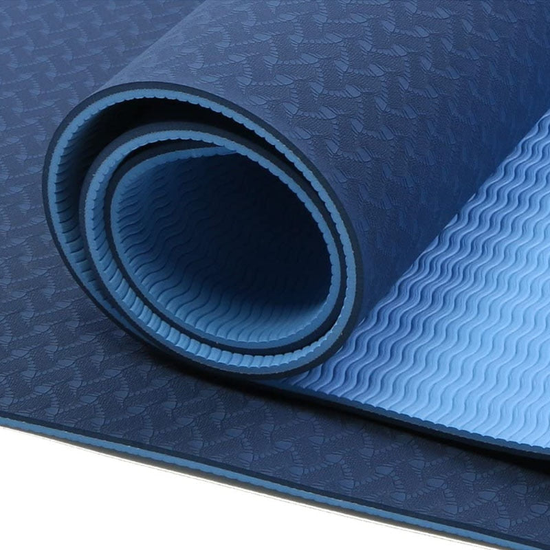 Navy and Dark Blue Durable High Density Two-Colour Non-Slip Yoga Mat