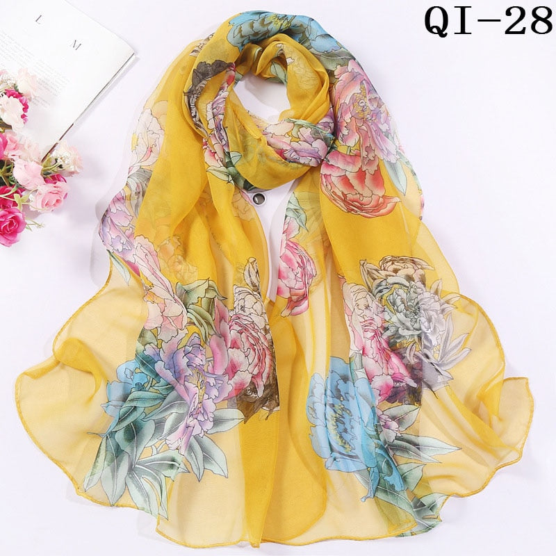 Elegant Light Fashion Multifunction Gradient Chiffon Georgette Scarf Shawl Foulard