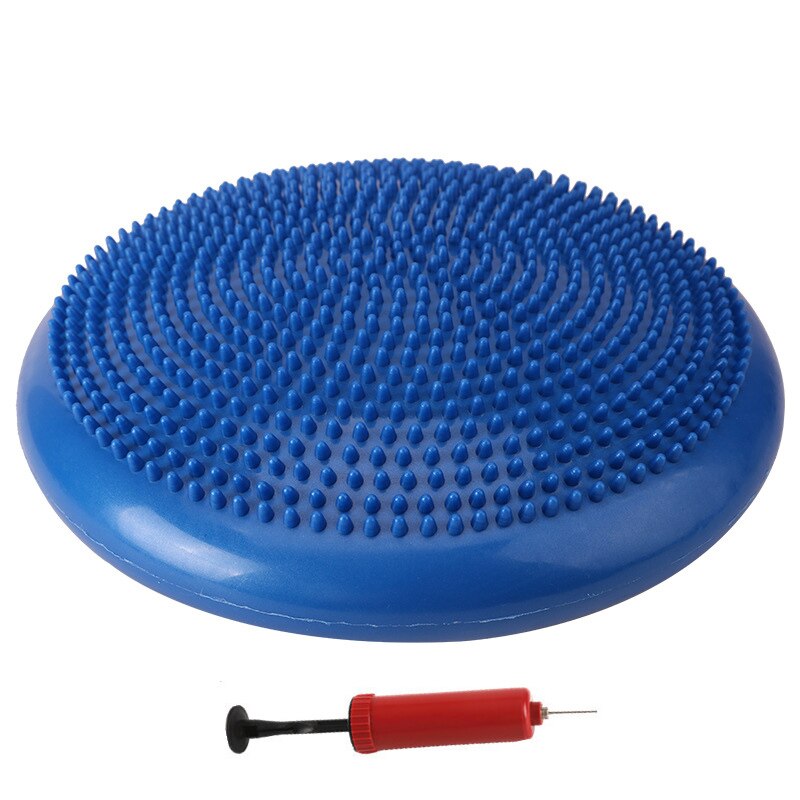 Extra Thick Flexible Inflatable Exercise Fitness Yoga Stability Balance Disc Cushion Pad for Body Training With Hand Pump