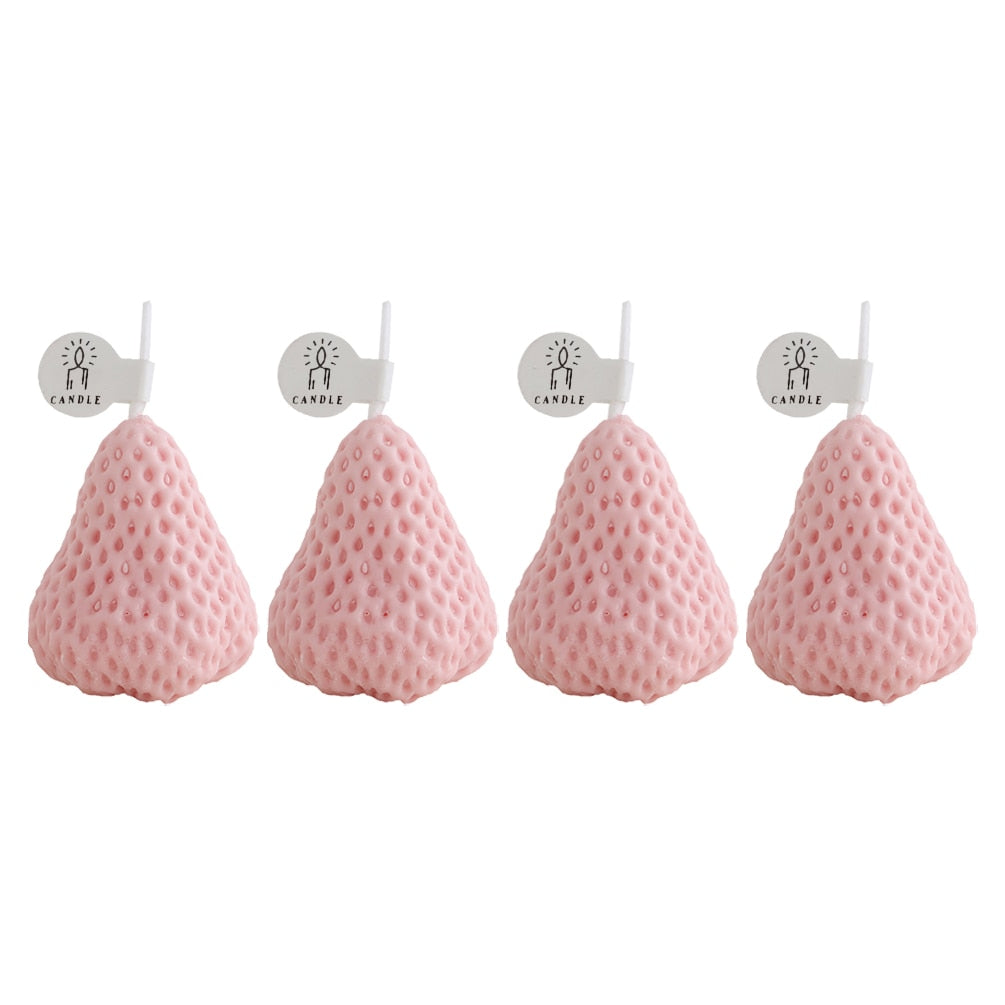 Pink strawberry shape candles