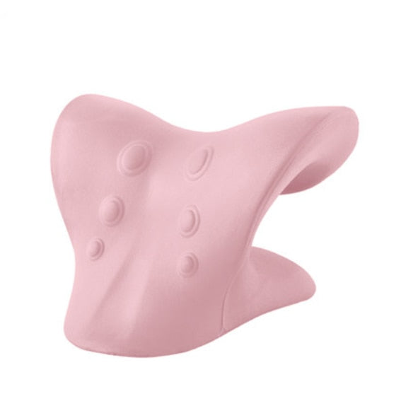 Pink Neck Shoulder Cervical Relaxer Stretcher For Tension Stiffness Relief Cervical Spine Alignment