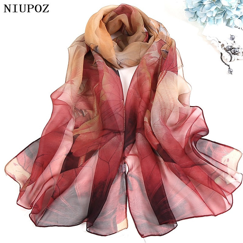 Elegant Light Fashion Multifunction Gradient Chiffon Georgette Scarf Shawl Foulard