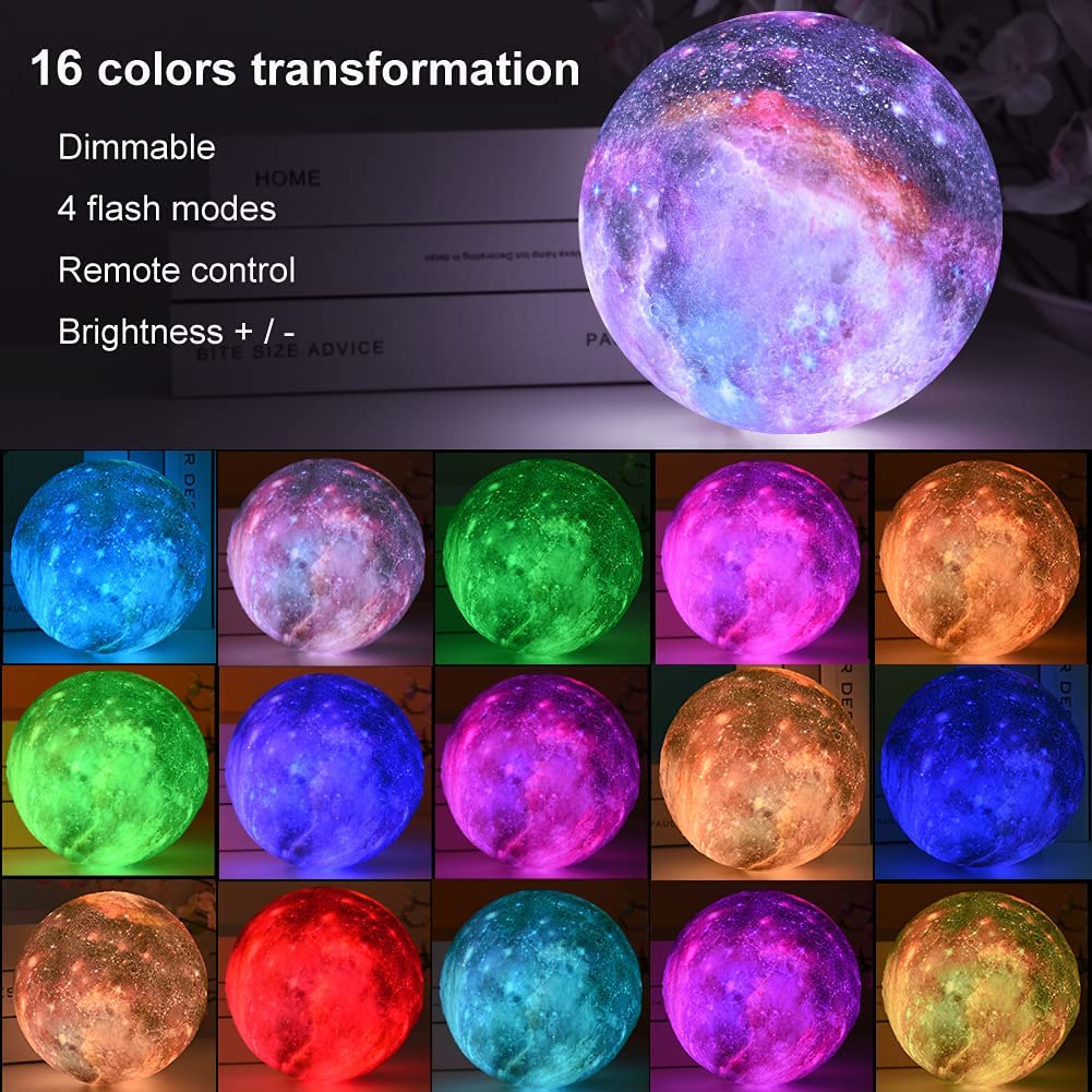 Outstanding Colorful Galaxy Moon Globe Ambiance Night Lamp Light LED 3D