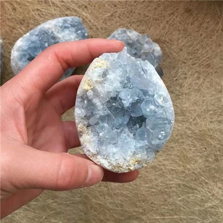 Natural Blue Celestite Crystal Gemstone Cluster Mineral Specimen