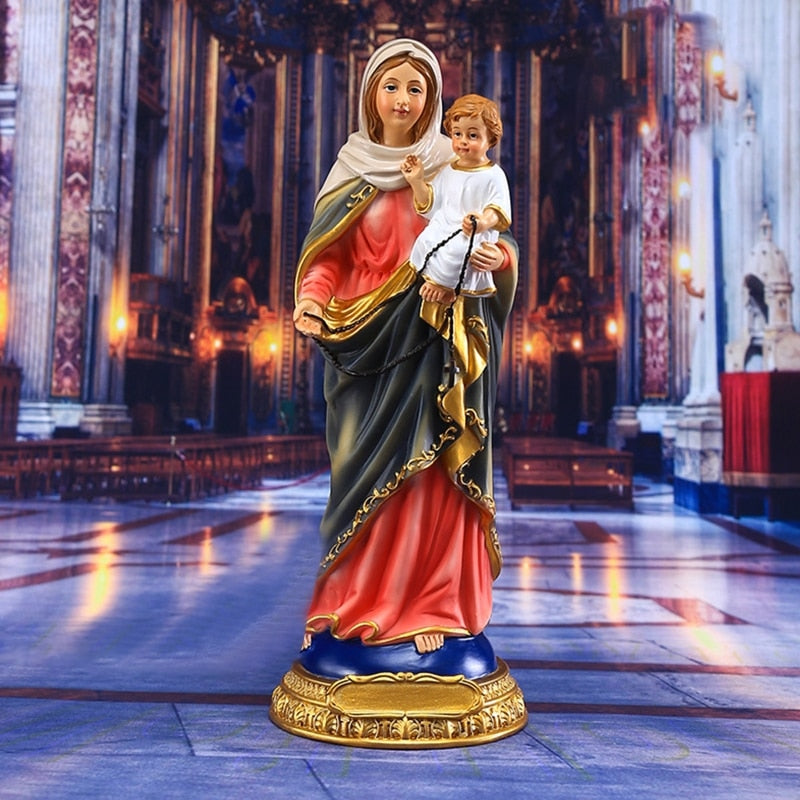 Virgin Mary and Baby Jesus Christian Catholic Figurine Statue Ornament