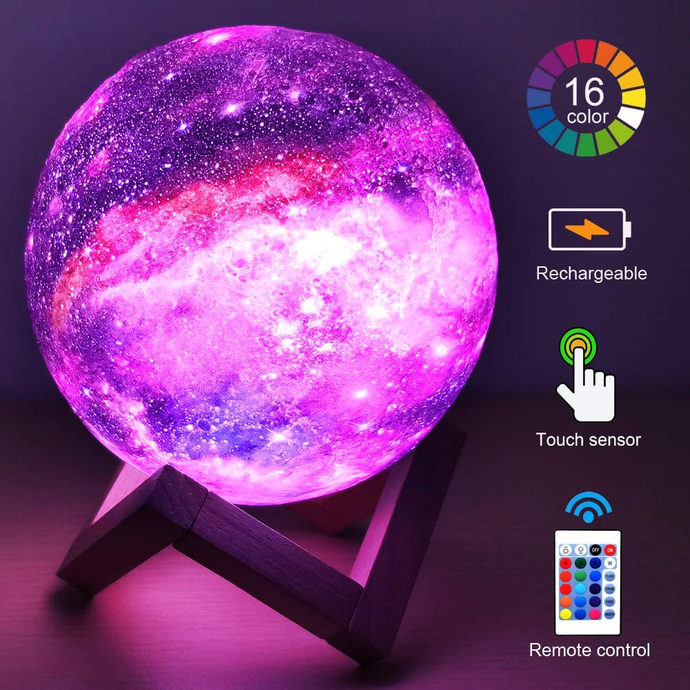 Outstanding Colorful Galaxy Moon Globe Ambiance Night Lamp Light LED 3D